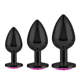 Black Steel Anal Plug - Pink