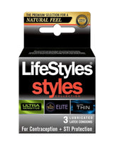 LifeStyles Styles Collection Condoms | Multi-Style Variety Pack for Pleasure & Protection