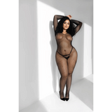 Mapale Curvy Maya Long Sleeve Fishnet Bodysuit Lingerie (#1102X)