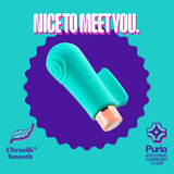 Aria By Blush® | Sensual AF: Finger Fin Teal Silicone Vibrator with Powerful RumboTech™ Technology - PURE ENVY, LLC®