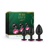 Black Steel Anal Plug - Pink