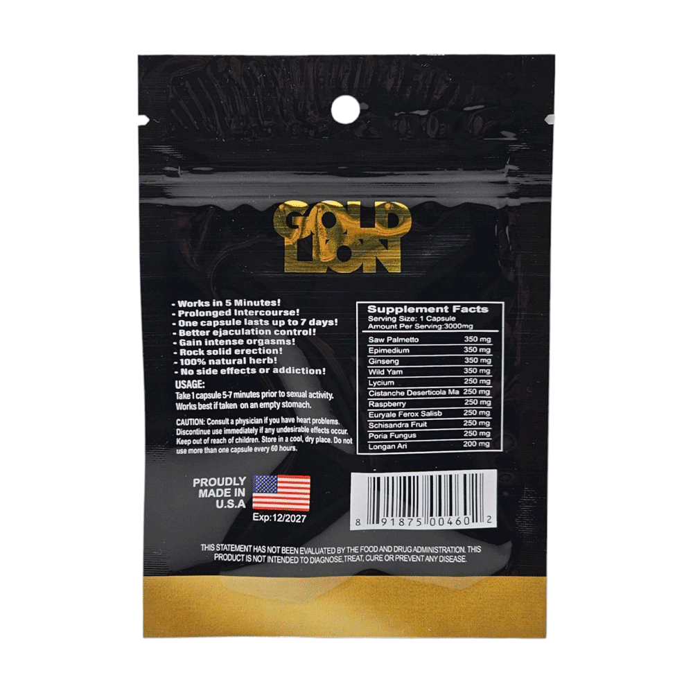 Gold Lion Enhancement Pill | Male Libido & Performance Capsule