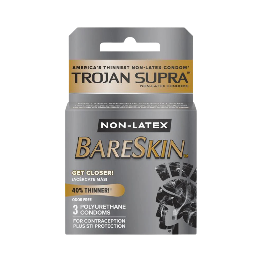 Trojan Supra BareSkin Non-Latex Condoms | Ultra Thin, Natural Feel & Latex-Free Protection