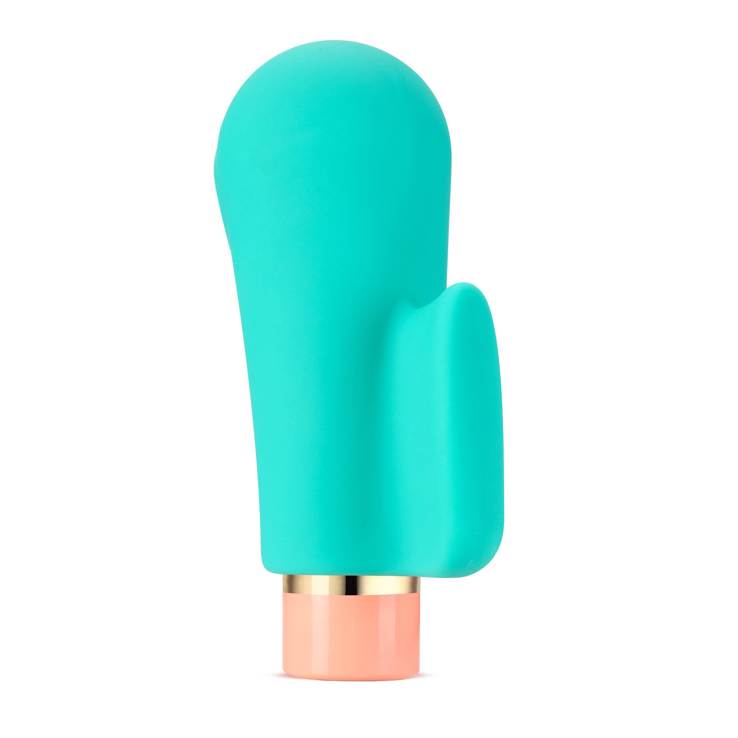Aria By Blush® | Sensual AF: Finger Fin Teal Silicone Vibrator with Powerful RumboTech™ Technology - PURE ENVY, LLC®