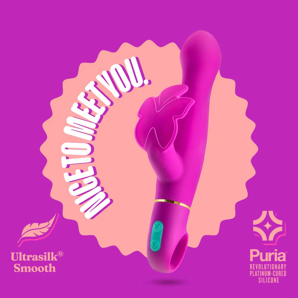 Aria By Blush® | Naughty AF: Clitoris Stimulator Plum Silicone Vibrator with Powerful RumboTech™ Technology