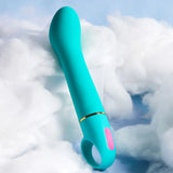 Aria By Blush® | Flirty AF: Vibrador de silicona verde azulado con estimulación mejorada del punto G y potente tecnología RumboTech™