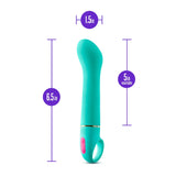 Aria By Blush® | Flirty AF: Vibrador de silicona verde azulado con estimulación mejorada del punto G y potente tecnología RumboTech™