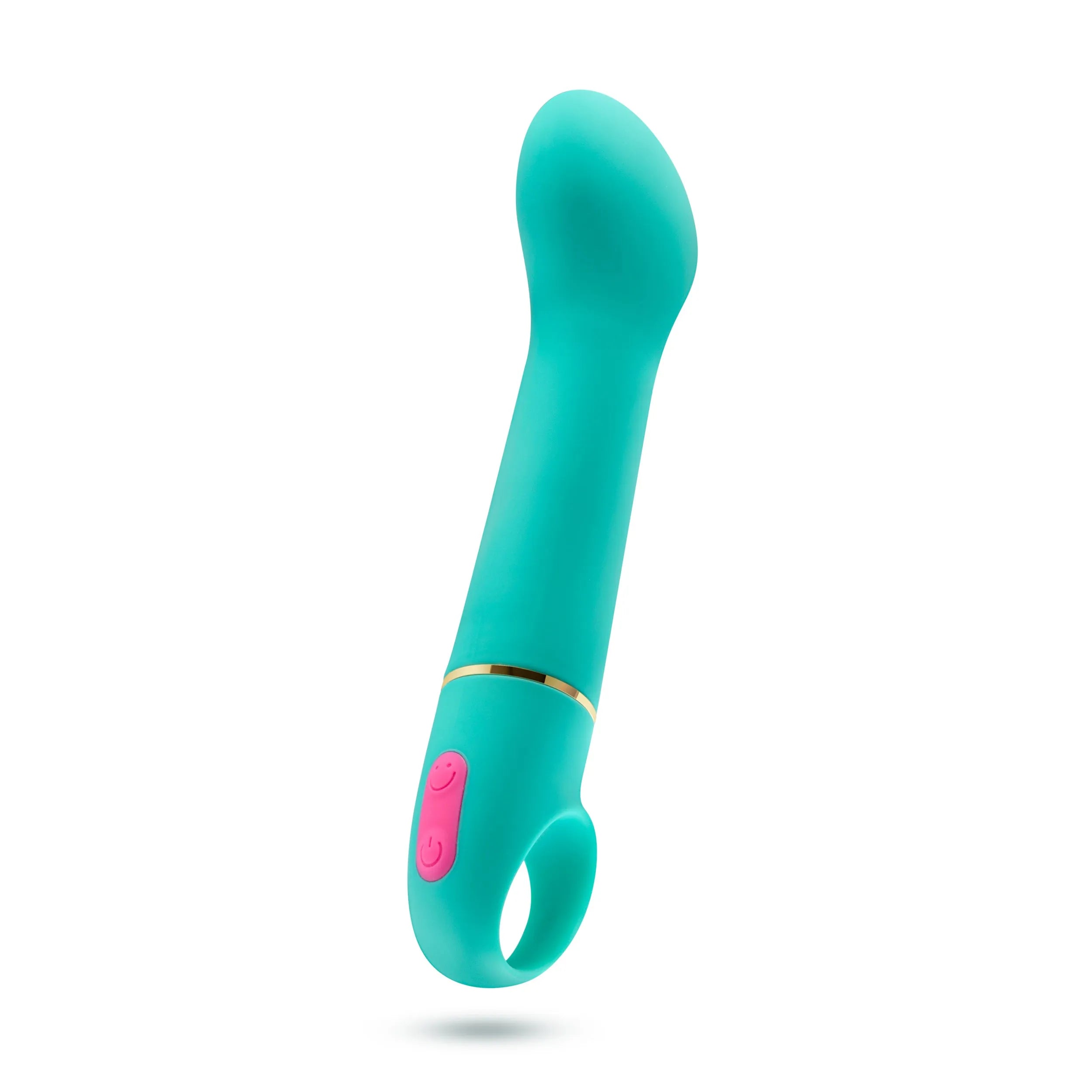 Aria By Blush® | Flirty AF: Vibrador de silicona verde azulado con estimulación mejorada del punto G y potente tecnología RumboTech™