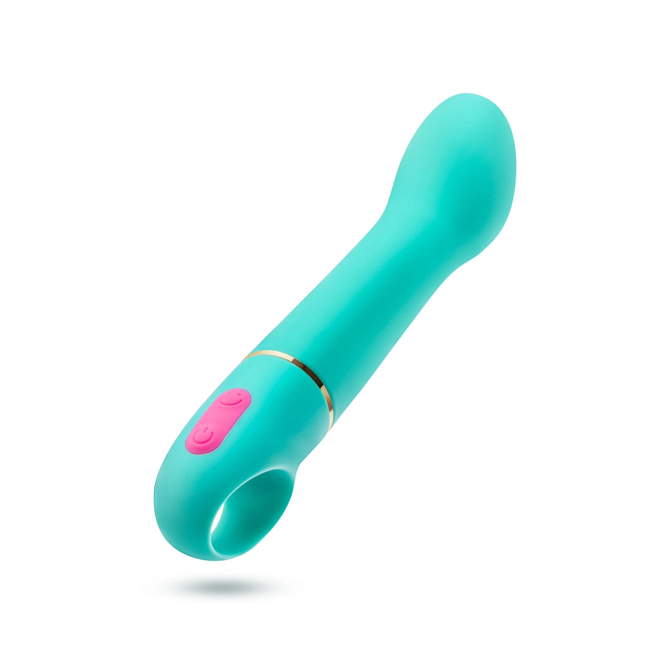 Aria By Blush® | Flirty AF: Vibrador de silicona verde azulado con estimulación mejorada del punto G y potente tecnología RumboTech™