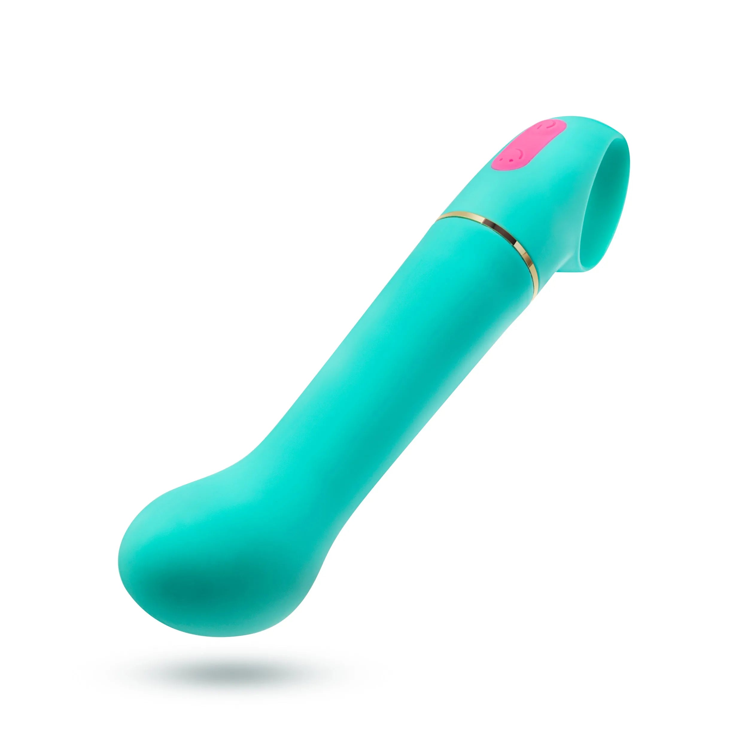 Aria By Blush® | Flirty AF: Vibrador de silicona verde azulado con estimulación mejorada del punto G y potente tecnología RumboTech™