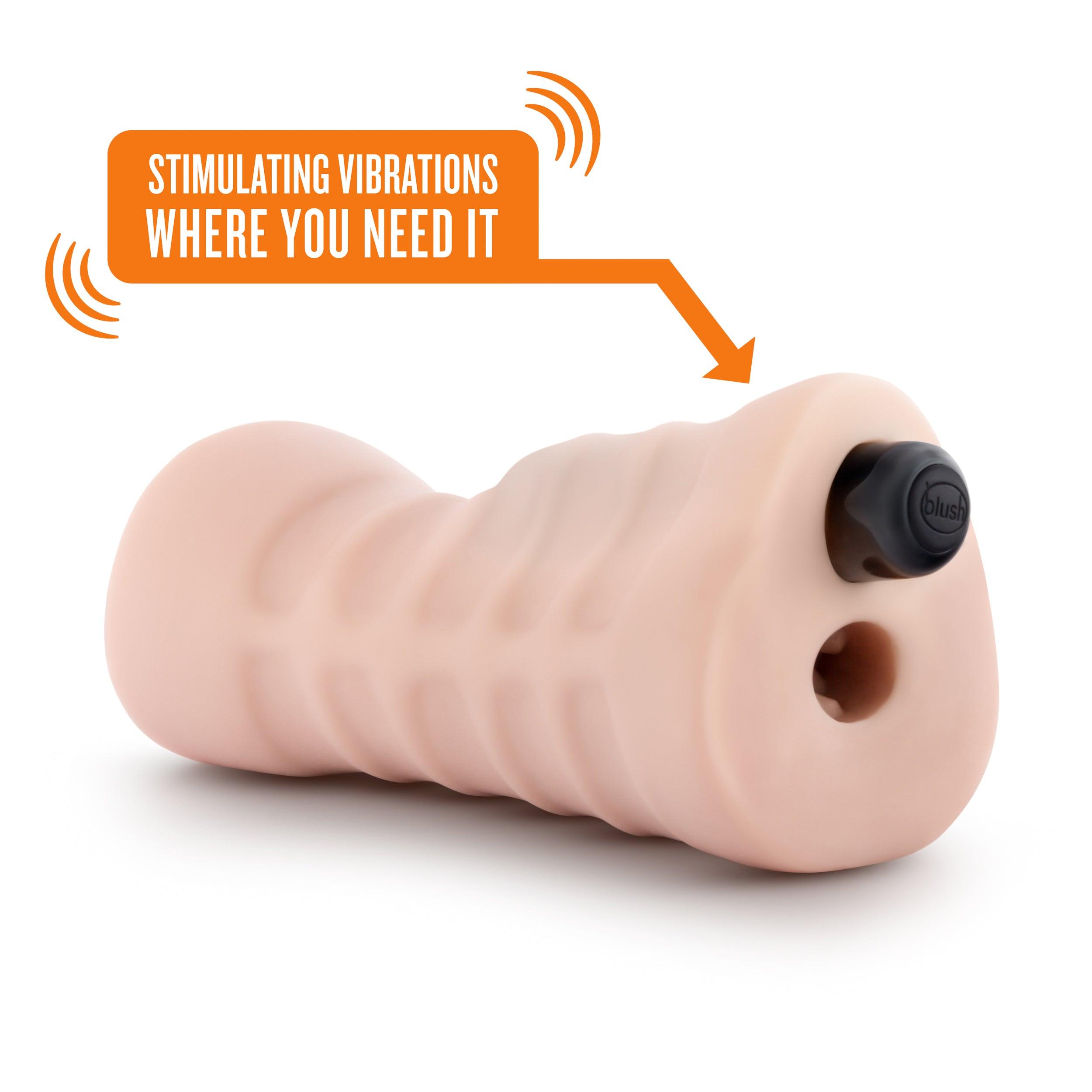 M For Men By Blush® | Ashley Realistic Vanilla Vibrating Masturbator / Stroker - PURE ENVY, LLC®