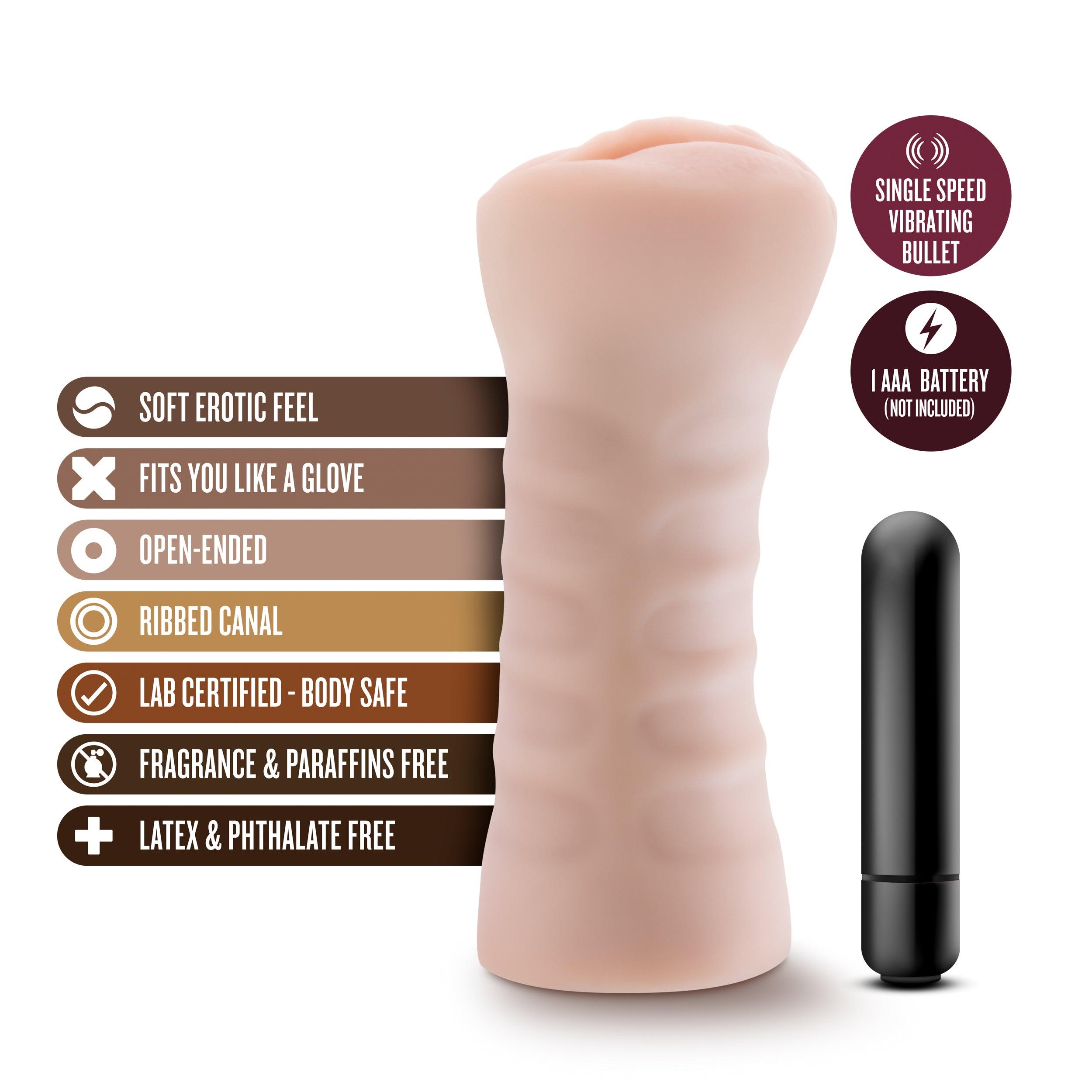 M For Men By Blush® | Ashley Realistic Vanilla Vibrating Masturbator / Stroker - PURE ENVY, LLC®