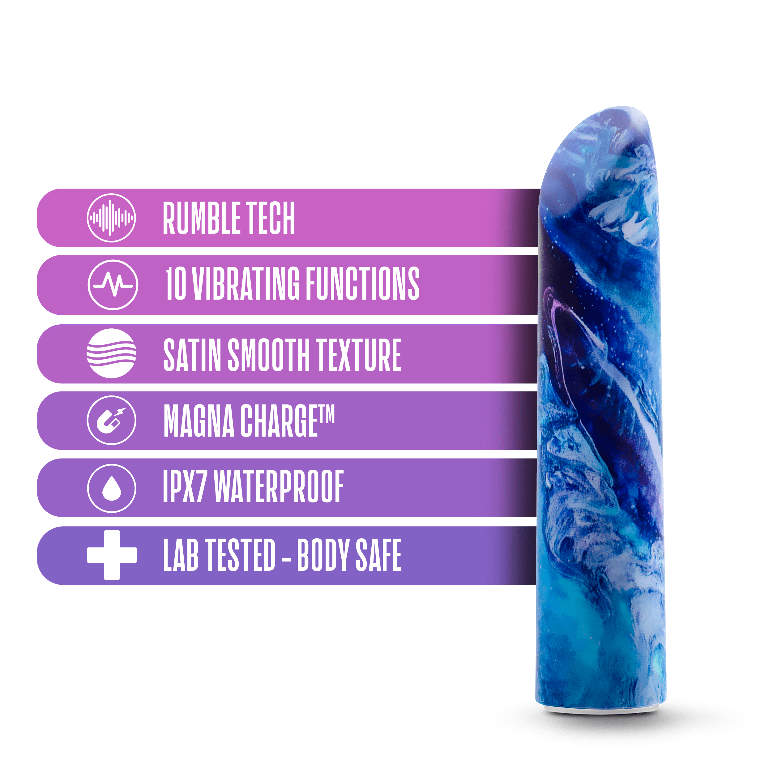 Limited Addiction By Blush® | Mesmerize Power Vibe Azure Vibrator with Powerful RumboTech™ Technology - PURE ENVY, LLC®