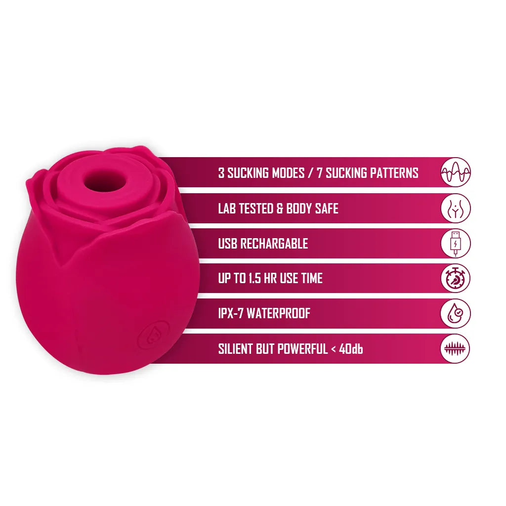 Petal Pleasure Rose Toy Premium Clitoral Suction Vibrator & Oral Sex Simulator Petal Pleasure Rose Toy Premium Clitoral Suction Vibrator & Oral Sex Simulator